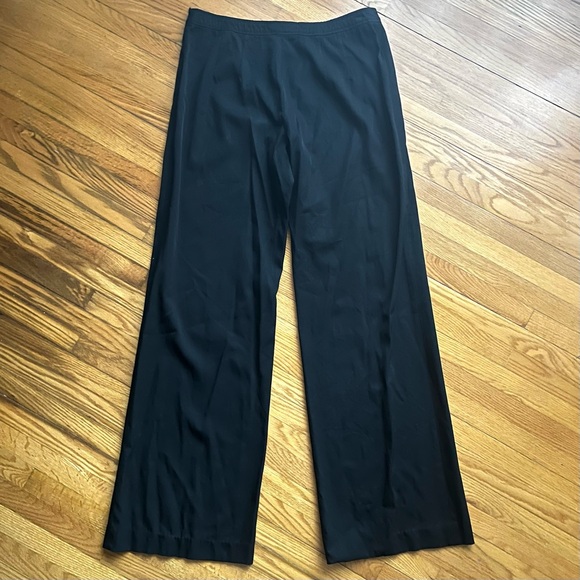 DRIES VAN NOTEN Black Wide Leg Pants with Side Zip Size 40 / fits like a 10 - Picture 2 of 5